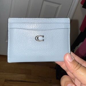 Coach Blue-Gray Leather Card Holder